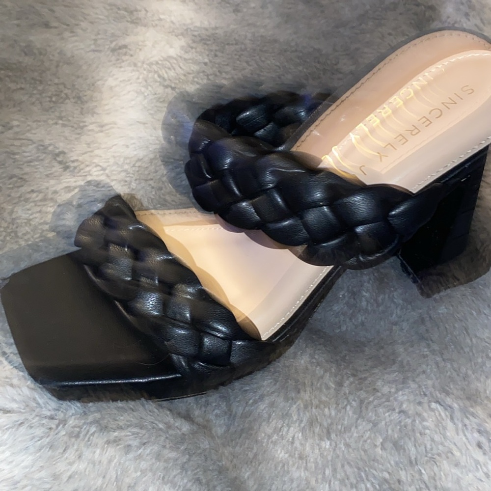 Sincerely Jules Chunky Slide On Heels 7 Womans - image 4